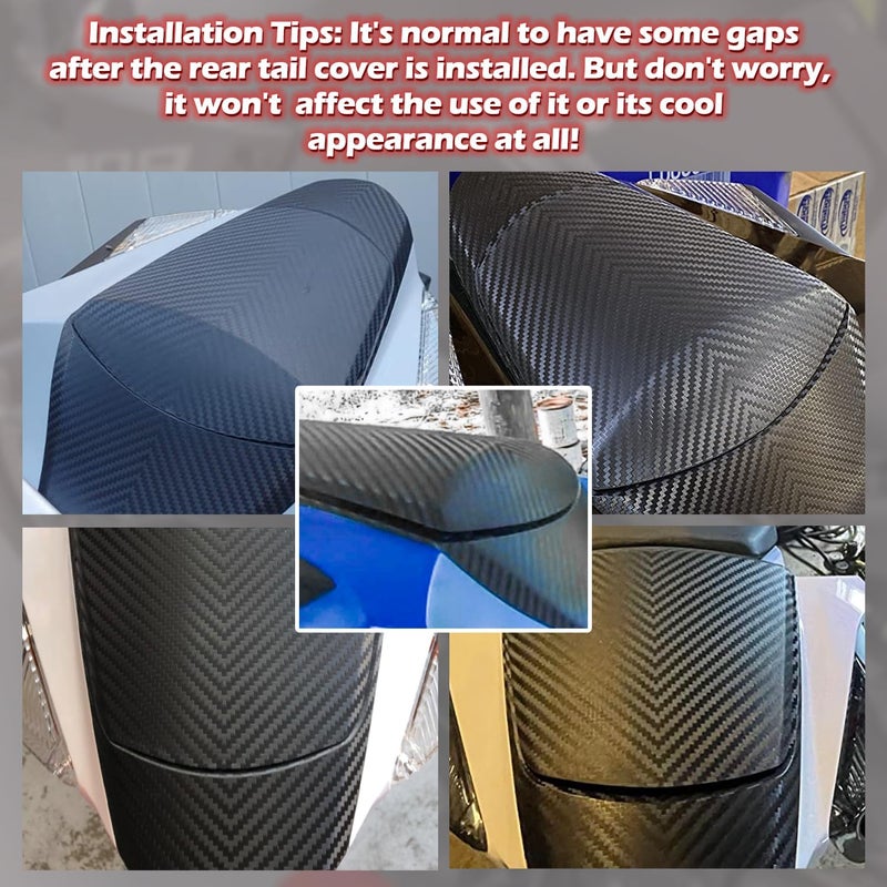 FATExpress Motorcycle Carbon Pattern Rear Passenger Pillion Solo Fairing Tail Cover Rear Seat Cowl for Su.zuki GSXR600 GSXR750 GSXR GSX-R 600 750 2011-2015 2016 2017 2018 2019 2020 2021 2022 2023 (Matte Black) - Image 5